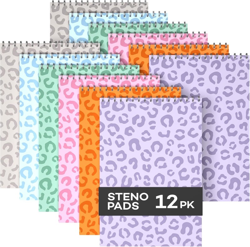 ScribbleMate Steno Pads Spiral 6x9 Assorted Colors Notebooks for Work, 80 Sheets Top Spiral Notepad Stenographer Steno Books (12 Pack, Soft Colors) - Image 1